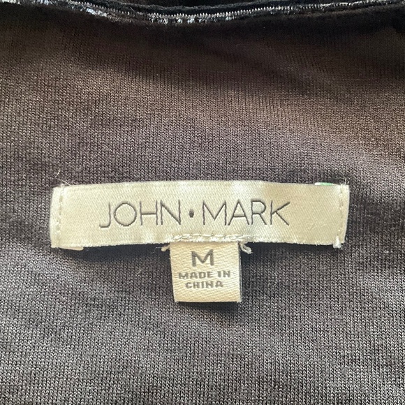 John Mark Velvet Burnout Sheer Bell Sleeve Top Hippie Boho Floral Black Pink M - Picture 9 of 9